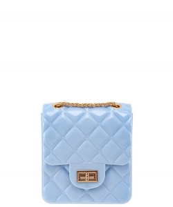 Diamond Quilted Pattern Square Small Jelly Bag 7160 LIGHT BLUE